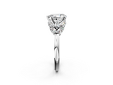 White gold Pear Diamond Cluster Leaf Design Ring with Prong Setting_76
