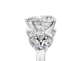 White gold Pear Diamond Cluster Leaf Design Ring with Prong Setting_79