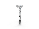 White gold Pear Diamond Cluster Prong-Set Solitaire Ring_74