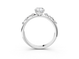 White gold Pear Diamond Cluster Prong-Set Solitaire Ring_75
