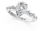 White gold Pear Diamond Cluster Prong-Set Solitaire Ring_79