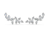White gold Pear Diamond Curved Cluster Climber Earrings_7