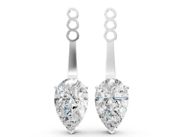 Platinum Pear Diamond Drop Earring Jackets