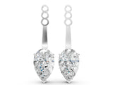 White gold Pear Diamond Drop Earring Jackets