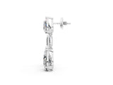 White gold Pear Diamond Drop Earrings with Emerald and Pear Lab Grown Diamond Accents_49