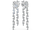 White gold Pear Diamond Drop Earrings with Trilliant Diamond Cascades