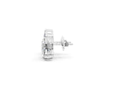 White gold Pear Diamond Fan Stud Earrings with Marquise Lab Grown Diamond Accents_5