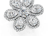 White gold Pear Diamond Floral Promise Ring with Round Diamond Center_1