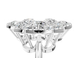 White gold Pear Diamond Floral Promise Ring with Round Diamond Center_5