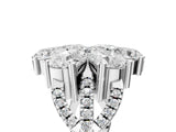 White gold Pear Diamond Floral Ring with Round Diamond Accents_5