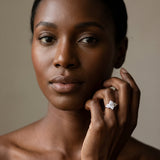 White gold Pear Diamond Floral Side Stone Solitaire with Marquise Accents and Four-Prong Setting_5
