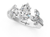 White gold Pear Diamond Floral Vine Solitaire Engagement Ring_25