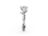 White gold Pear Diamond Floral Vine Solitaire Engagement Ring_26