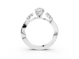White gold Pear Diamond Floral Vine Solitaire Engagement Ring_27