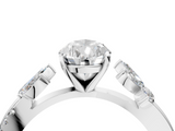 White gold Pear Diamond Floral Vine Solitaire Engagement Ring_28