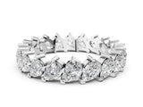 White gold Pear Diamond Full Eternity Band with Shared Prong Setting