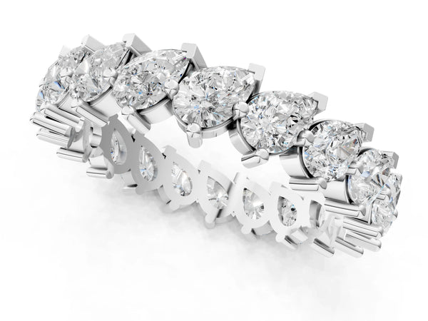Platinum Pear Diamond Full Eternity Band with Shared Prong Setting