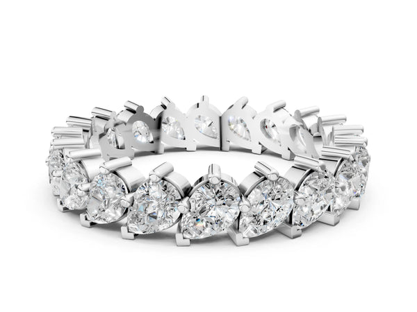 White gold Pear Diamond Full Eternity Band with Shared Prong Setting