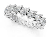 White gold Pear Diamond Full Eternity Band with Shared Prong Setting_1