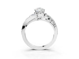 White gold Pear Diamond Halo Ring with Marquise and Pavé Band in Prong Setting_40