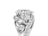 White gold Pear Diamond Halo Ring with Marquise and Pavé Band in Prong Setting_42