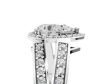 White gold Pear Diamond Halo Ring with Split Shank Pavé Band and Four-Prong Setting_11