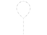 White gold Pear Diamond Lariat Necklace with Station Accents_1