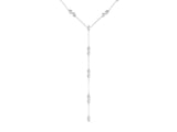 White gold Pear Diamond Lariat Necklace with Station Accents