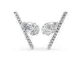 White gold Pear Diamond Micro Pavé Bar Stud Earrings