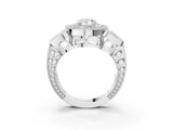 White gold Pear Diamond Milgrain Marquise Filigree Engagement Ring with Prong Setting_9