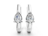 White gold Pear Diamond Mini Huggie Hoop Earrings_44