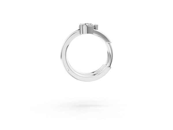 Silver Pear Diamond Mini Huggie Hoop Earrings