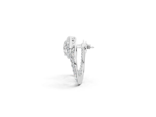 White gold Pear Diamond Open Teardrop Stud Earrings