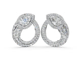 White gold Pear Diamond Open Teardrop Stud Earrings