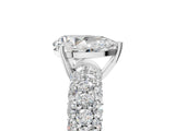 White gold Pear Diamond Pavé Band Solitaire Ring with Four-Prong Setting_54