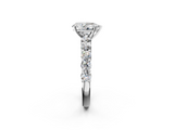White gold Pear Diamond Pavé Band Solitaire with Four-Prong Setting_40
