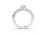 White gold Pear Diamond Pavé Band Solitaire with Four-Prong Setting_41
