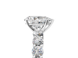White gold Pear Diamond Pavé Band Solitaire with Four-Prong Setting_43