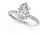 White gold Pear Diamond Pavé Band with Six-Prong Setting_28