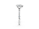 White gold Pear Diamond Pavé Band with Six-Prong Setting_29