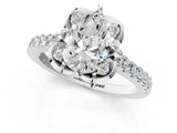 White gold Pear Diamond Pave Band with Floral Prong Setting_29