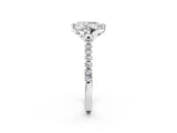 White gold Pear Diamond Pave Band with Floral Prong Setting_30