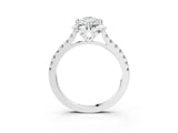 White gold Pear Diamond Pave Band with Floral Prong Setting_31