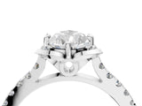 White gold Pear Diamond Pave Band with Floral Prong Setting_32