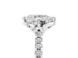 White gold Pear Diamond Pave Band with Floral Prong Setting_33