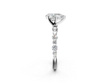 White gold Pear Diamond Prong Set Engagement Ring with Pave Band_247