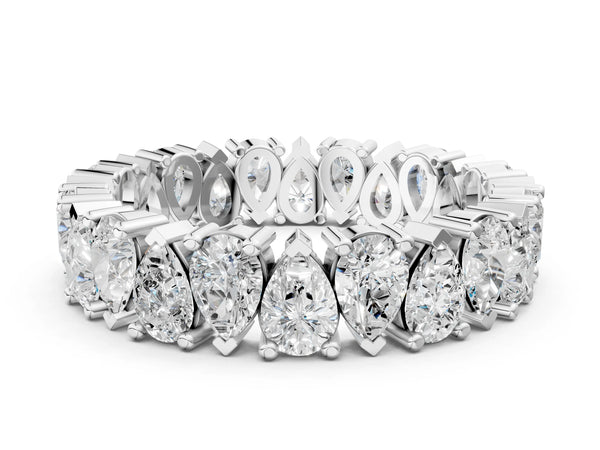 Platinum Pear Diamond Shared Prong Eternity Band