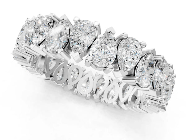Platinum Pear Diamond Shared Prong Eternity Band