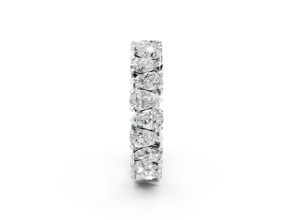 Platinum Pear Diamond Shared Prong Eternity Band