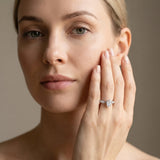 White gold Pear Diamond Solitaire Engagement Ring with Pavé Band and Four-Prong Setting_13